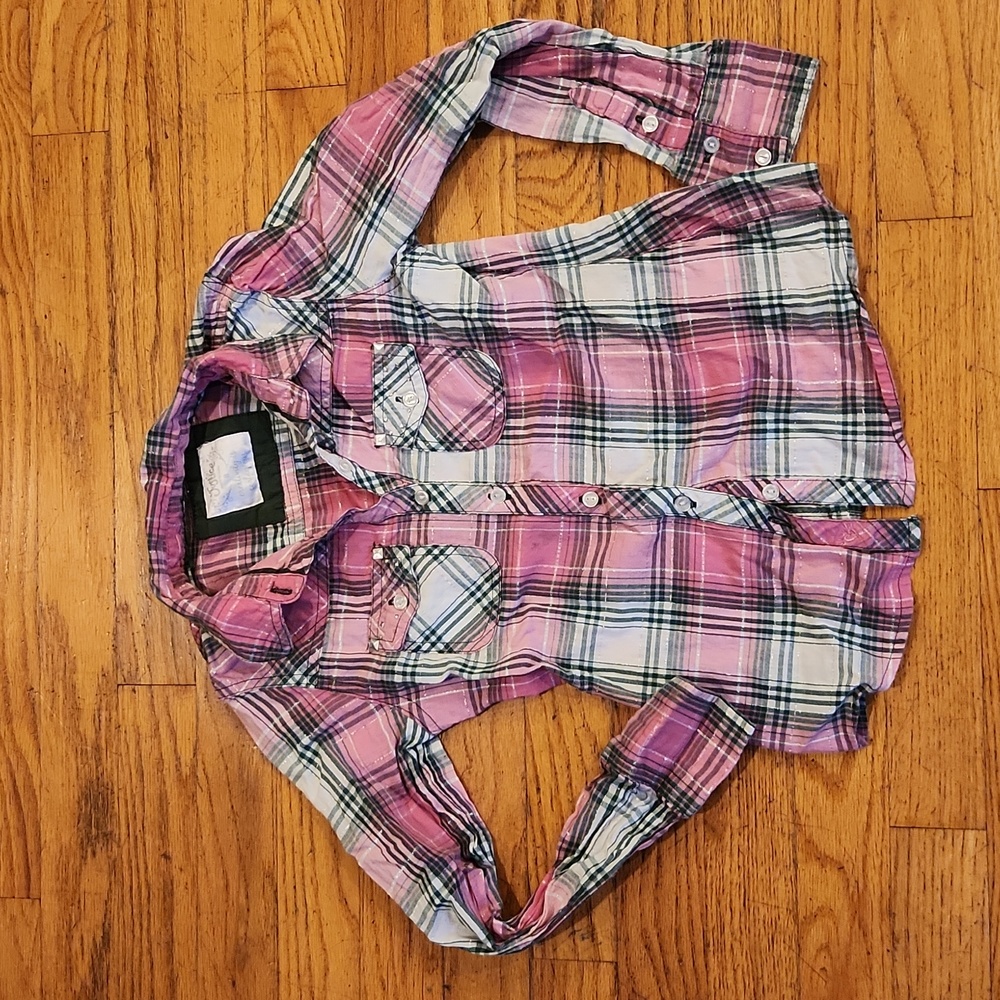 Justice long sleeve button down shirt